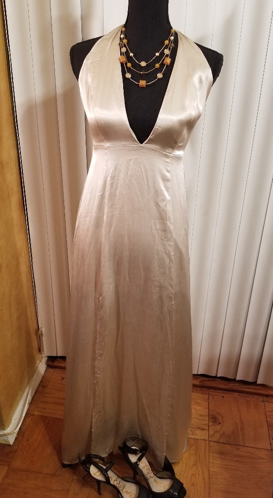 Forever 21 long satin Dress w/splits & back out